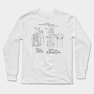 Skeleton Furnace and Steam Generator Vintage Patent Hand Drawing Long Sleeve T-Shirt